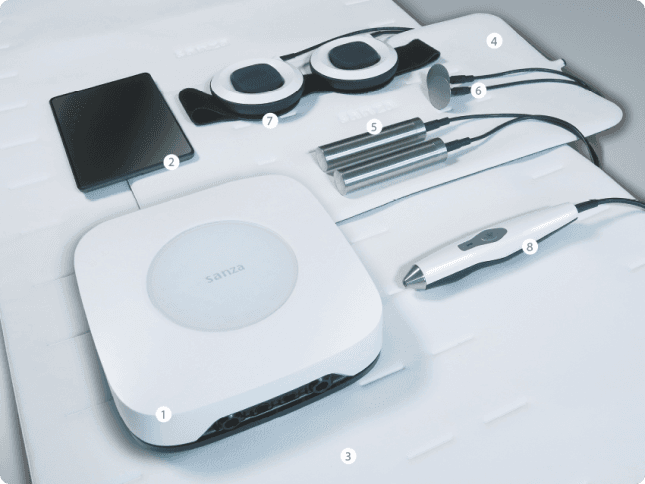 sanza system overview—modular professional wellbeing equipment.